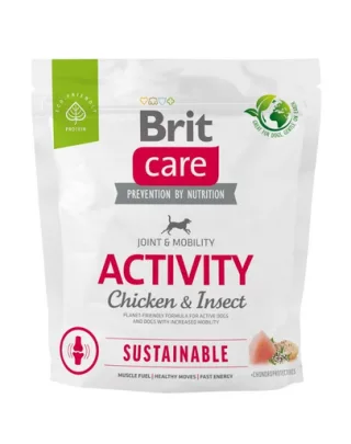 BRIT Care Dog Sustainable Activity Chicken &amp; Insect hrana caini adulti activi 1 kg pui si insecte
