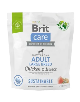 BRIT Care Dog Sustainable Adult Large Breed Chicken &amp; Insect hrana caini talie mare 1 kg pui si insecte