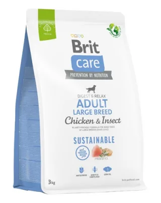 BRIT Care Dog Sustainable Adult Large Breed Chicken &amp; Insect hrana caini talie mare 3 kg pui si insecte