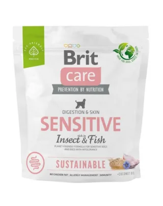 BRIT Care Sustainable Sensitive Insect &amp; Fish hrana cu peste si insecte pentru caini adulti 1 kg