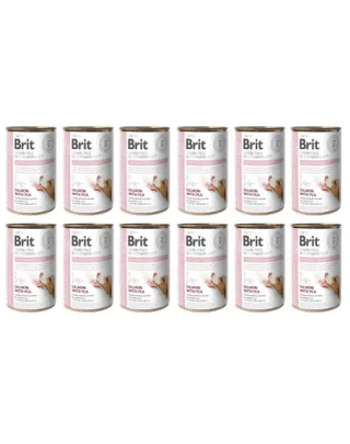BRIT Veterinary Diet Hypoallergenic Salmon&amp;Pea pentru caini cu alergie 12x400 g hrana dietetica