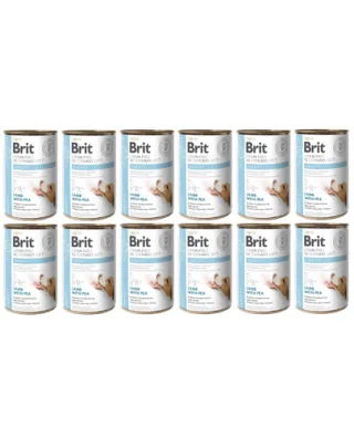 BRIT Veterinary Diet Obesity Lamb&amp;Pea pentru caini obezi 12x400 g hrana dietetica