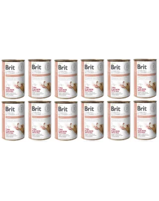 BRIT Veterinary Diet Renal Tuna&amp;Salmon&amp;Pea hrana dietetica pentru caini 12x400 g