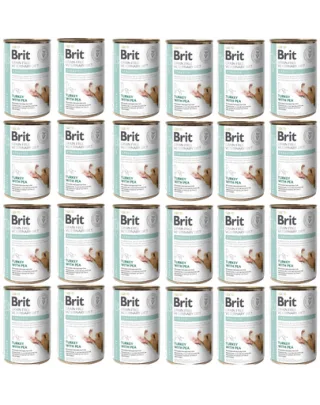 BRIT Veterinary Diet Struvite Turkey&amp;Pea pentru afectunile tractului urinar la caini 24x400 g