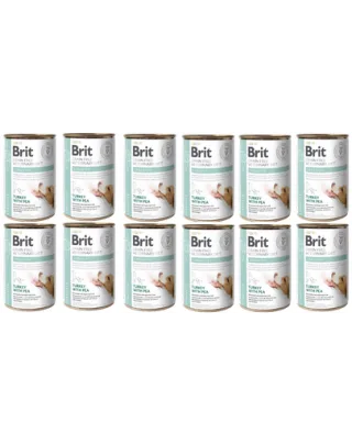 BRIT Veterinary Diet Struvite Turkey&amp;Pea afectiuni tract urinar 12x400 g hrana dietetica pentru caini