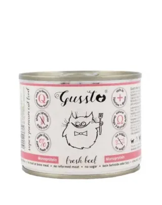 GUSSTO Cat Fresh Beef conserva cu vita pentru pisici 6x200 g