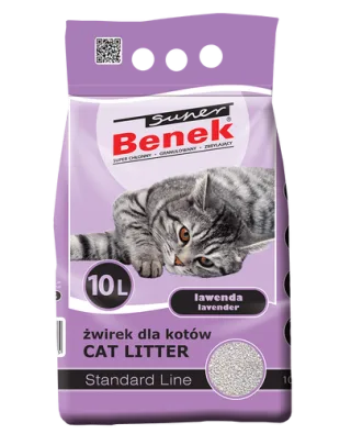 BENEK Super Standard lavanda 10 l x 2 (20 l) nisip pentru litiera pisici