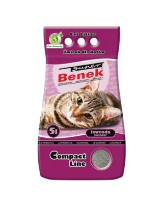 BENEK Super Compact cu lavanda 5 l x 2 (10 l) nisip pentru litiera
