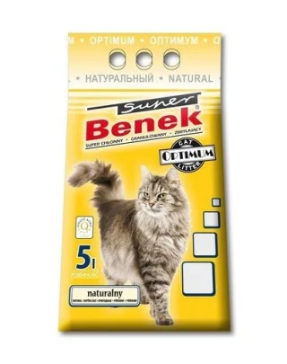 BENEK Super Optimum natural fara miros 5 l x 2 (10 l) Nisip pentru pisici
