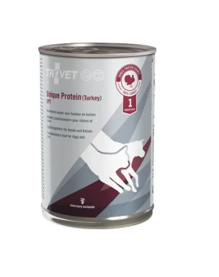 TROVET Unique Protein Turkey UPT curcan, pentru caini si pisici 6x400 g