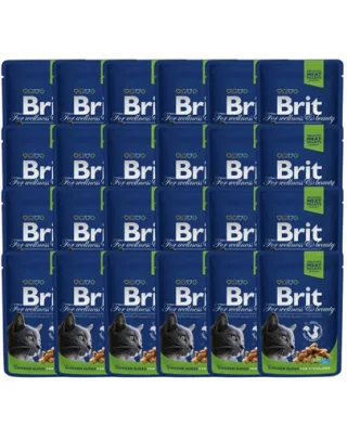BRIT Premium Adult sterilised set hrana umeda pisici sterilizate, cu pui 24 x 100 g