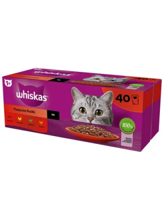 WHISKAS Hrana umeda in sos Classic Meals 40x85 g, pentru pisici adulte
