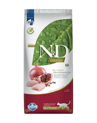 FARMINA N&amp;D Prime Chicken &amp; Pomegranate Cat Nautered Hrana uscata pisici sterilizate, cu pui si rodie 10 kg