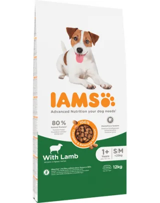 IAMS For Vitality Hrana uscata cu miel pentru cainii adulti de talie mica si medie 12 kg