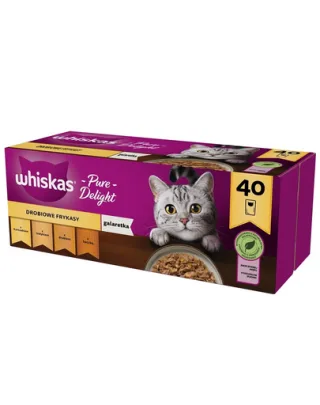 WHISKAS Adult Hrana umeda pisici 40x85g cu pui, rata, pasare si curcan in aspic