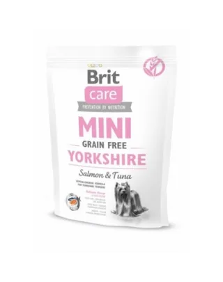 BRIT Care Grain Free Mini Yorkshire hrana uscata caini adulti talie mica, somon si ton 400 g