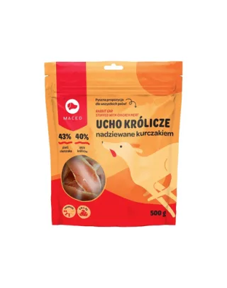 MACED Recompense caini, urechi de iepure cu pui 500 g