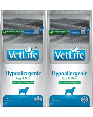 FARMINA Vet Life Dog Hypoallergenic Egg&amp;Rice 2x12 kg dieta pentru caini cu alergii