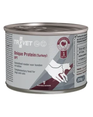 TROVET Unique Protein Turkey UPT 200 g monoproteina, caini si pisici