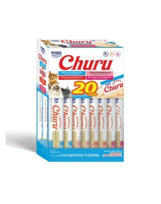 INABA Churu Varieties Tuna&amp;Seafood 20x14g Recomense cu ton si fructe de mare pentru pisici