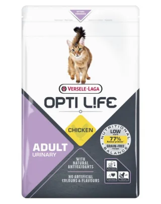VERSELE-LAGA Opti Life Cat Adult Urinary Chicken 2.5 kg hrana pisici pentru protectia tractului urinar, cu pui