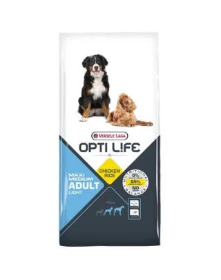 VERSELE-LAGA Opti Life Adult Light Medium&amp;Maxi hrana uscata caini adulti supraponderali/obezi de talie medie/mare 12,5 kg