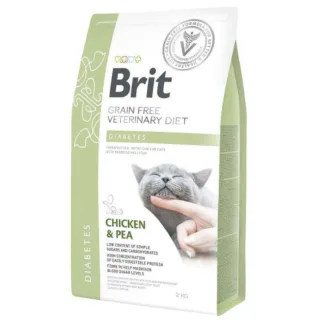 BRIT VD Diabetes, Pui, dietă veterinară, hrană uscată fără cereale pisici, diabet, 2kg