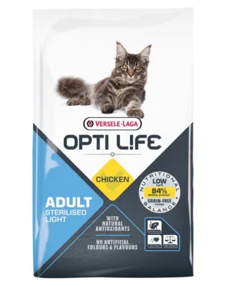 VERSELE-LAGA Opti Life Cat Sterlised/Light Chicken 7.5 kg hrana pisica sterilizata, cu pui