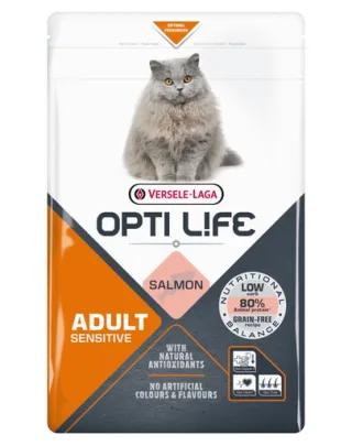 VERSELE-LAGA Opti Life Cat Adult Sensitive Salmon 2.5 kg hrana pisici sensibile, cu somon