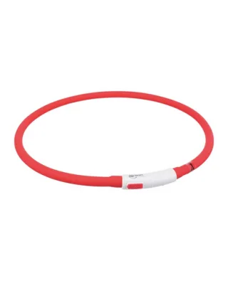 TRIXIE Zgarda luminoasa caini, cu USB XS–XL rosu