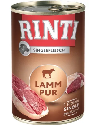 RINTI Singlefleisch Lamb Pure 400 g Hrana umeda monoproteica pentru caini, cu miel