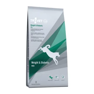 TROVET Dog Weight & Diabetic WRD, dietă veterinară câini, hrană uscată, afecțiuni metabolice (obezitate și diabet), 12.5 kg