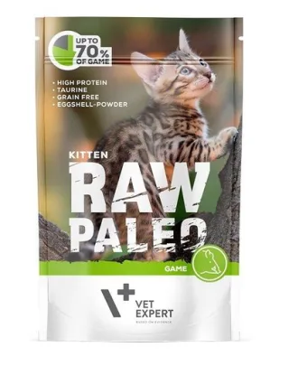 VETEXPERT RAW PALEO Kitten hrana pui pisica 100 g cu vanat