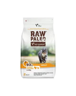 VETEXPERT Raw Paleo Adult Cat Turkey&amp;Chicken 2 kg Hrana uscata pentru pisici