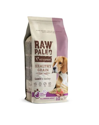 VETEXPERT RAW PALEO Heathy Grain Adult Lamb 10 kg sac hrana caine, cu miel