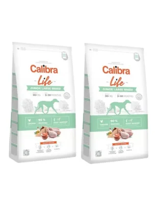 CALIBRA Dog Life Junior Large Breed Chicken hrana uscata superpremium pentru caini juniori talie mare 24 kg (2 x 12 kg)
