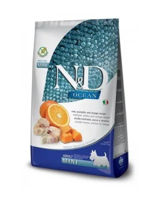 FARMINA N&amp;D Ocean Dog Adult codfish, pumpkin, orange mini 14 kg (2 x 7 kg) hrana caini adulti talie mica, cod, dovleac si portocale