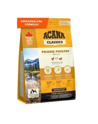 ACANA Classic Prairie Poultry 9,7 kg hrana completa, fara gluten, pentru caini de toate rasele si varstele