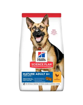 HILL'S Science Plan Canine Mature Adult 6+ Large breed Chicken 18 kg hrana uscata pentru caini in varsta, de talie mare