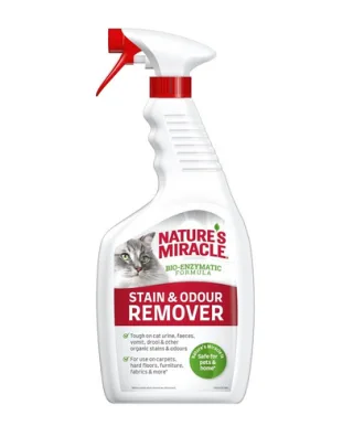 NATURE'S MIRACLE Stain&amp;Odour Remover Cat melon Spray impotriva petelor si mirosurilor pisici, parfum de pepene 946 ml