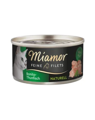 MIAMOR Feine Filets Naturell Bonito Tuna 80g ton Bonito in sos propriu, hrana pisica