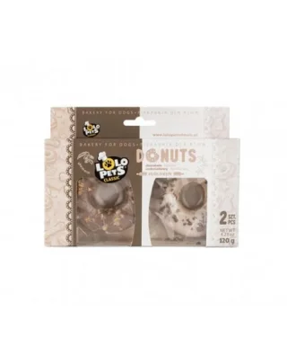 LOLO PETS Recompense caini gogosi cu aroma vanilie/ciocolata si alune cu aroma de ciocolata 2 buc. 120 g