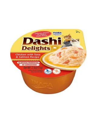 INABA Cat Dashi Delights hrana umeda pisica 70 g pui, ton si somon