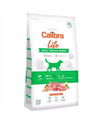 CALIBRA Dog Life Adult Medium Breed Lamb Hrana hipoalergenica pentru caini adulti de talie medie, cu miel 12 kg