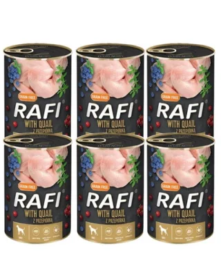 DOLINA NOTECI RAFI Quail hrana umeda caini, conserva cu prepelita 6x400 g