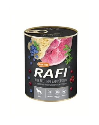 RAFI Mancare umeda caini 800g cu stomac vita si sunca porc