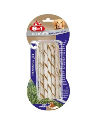8IN1 Recompensă Delights Beef Twisted Sticks 10 buc.