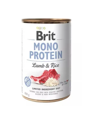 BRIT Mono Protein Lamb &amp; Rice 400 g Conserva caine, cu miel si orez