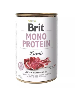 BRIT Mono Protein Lamb 400 g Hrana umeda pentru caini, cu miel
