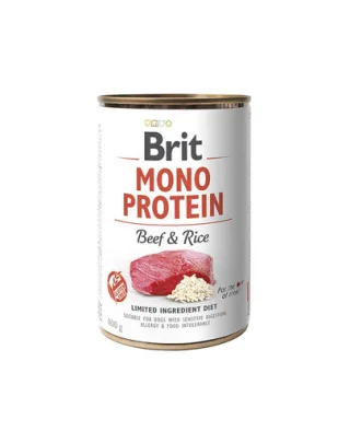 BRIT Mono Protein Beef &amp; Rice 400 g Hrana monoproteica pentru caini, cu vita si orez